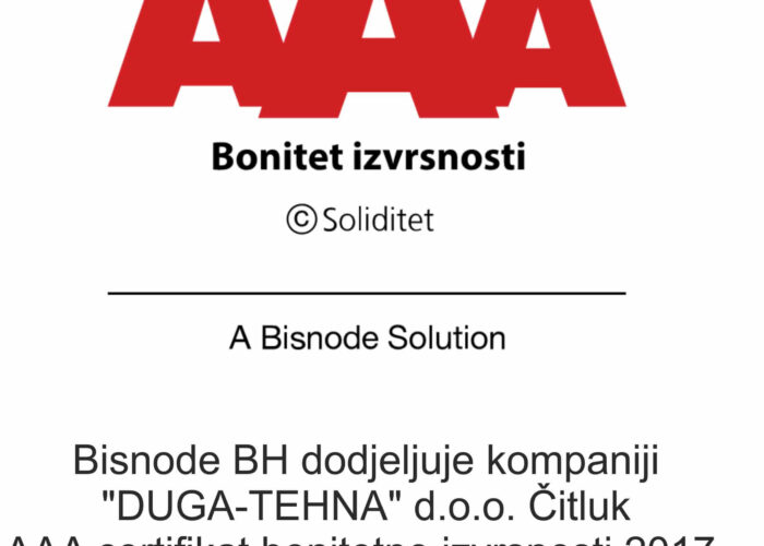Certifikat AAA bonitetne izvrsnosti