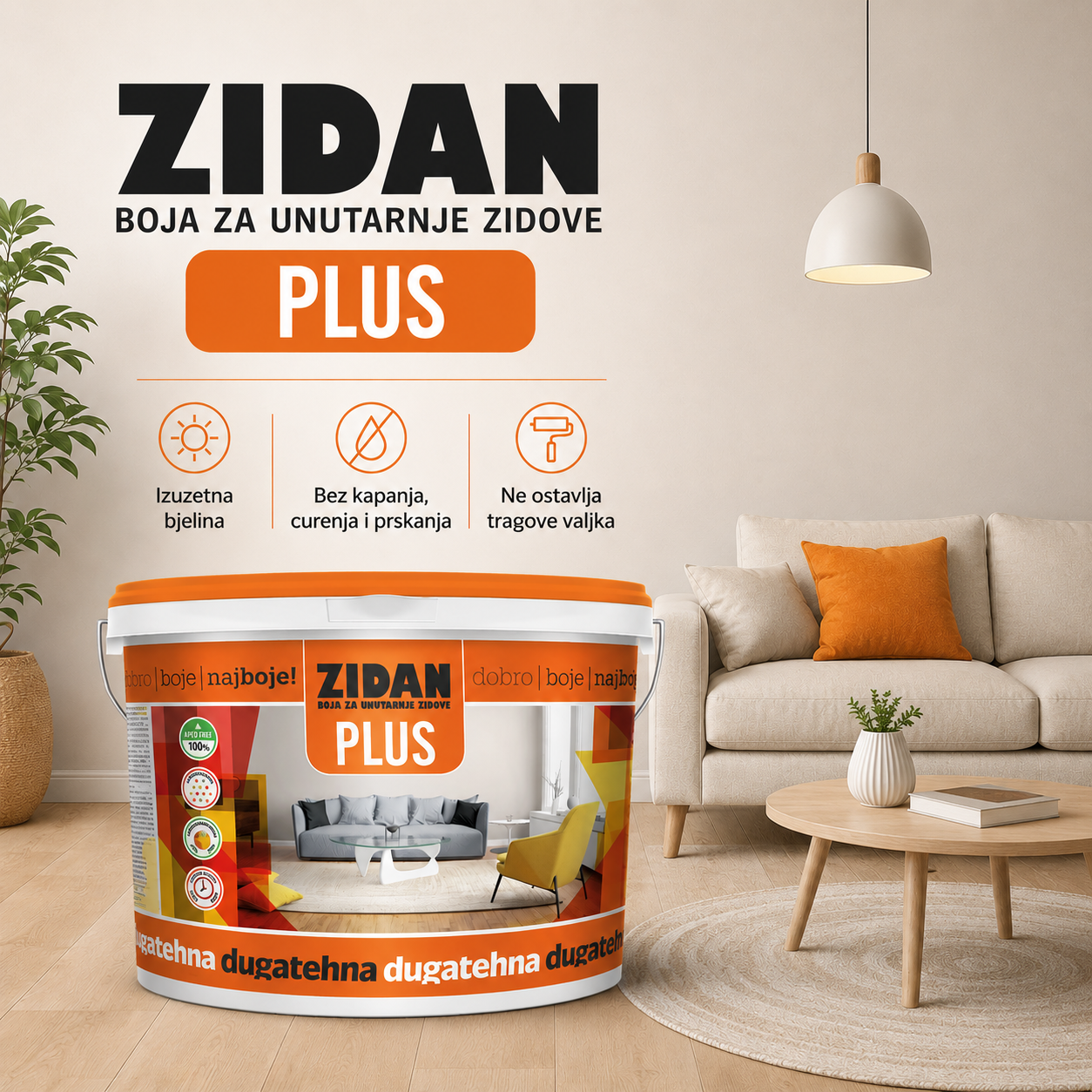 Zidan plus izrazito bijela boja za zidove