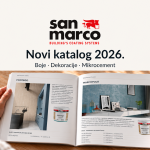 Preuzmite San Marco katalog 2026: boje za zidove i fasade, dekorativne tehnike, CONTINUO mikrocement i ALLOVER dekorativni podovi. Dugatehna BiH.