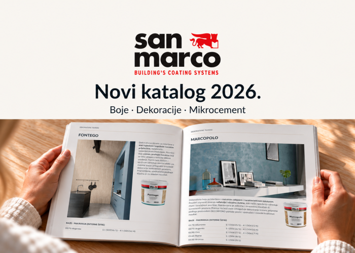 San Marco katalog 2026: boje, dekoracije, mikrocement